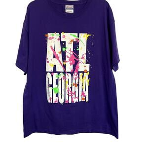 Atlanta Georgia T-shirt XL Purple  paint splash multicolor Hanes Heavyweight